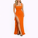 Nora | Herbst-Hochzeitskleid Mit Raffinierter Taille – Orange