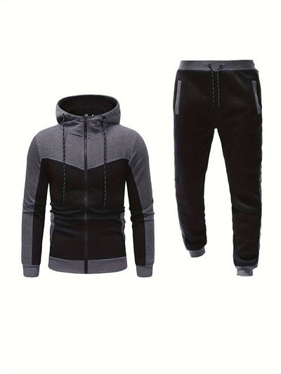 Herren Freizeit-Trainingsanzug in Übergröße mit Kapuzenpullover und Hose | Ideal für Active Wear
