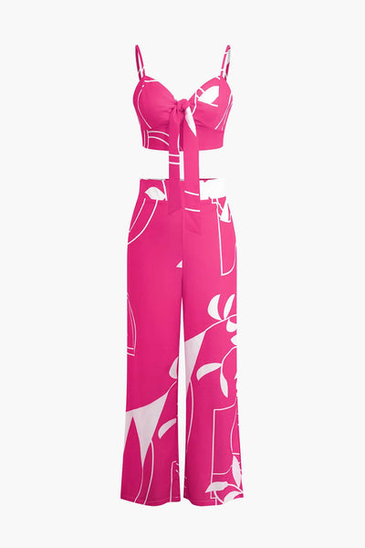 Bailey | Zweiteiler mit Knoten-Top & Bambusprint-Hose