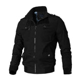 Simon | Militärische Herren-Bomberjacke Mit Funktionalem Utility-Stil – Schwarz