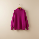 Edelma | Damen Strickpullover mit Stehkragen – Gelb