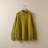 Edelma | Damen Strickpullover mit Stehkragen – Blau