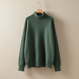 Edelma | Damen Strickpullover mit Stehkragen – Kaffee