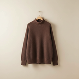 Edelma | Damen Strickpullover mit Stehkragen – Khaki