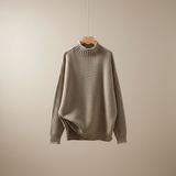 Edelma | Damen Strickpullover mit Stehkragen – Schwarz