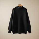 Edelma | Damen Strickpullover mit Stehkragen – Grau