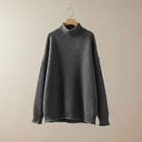 Edelma | Damen Strickpullover mit Stehkragen – Dunkelgrün