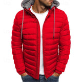 Edmund | Herren Steppjacke mit Kapuze Winterjacke – Rot