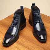 Edvard | Herren Stiefeletten Cap-Toe Schnürboots – Blau