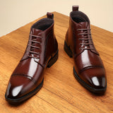 Edvard | Herren Stiefeletten Cap-Toe Schnürboots – Rot