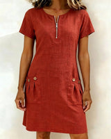 Regina | Damen Kleid – Elegantes Sommerkleid für Alltag & Anlässe 2026 – Rot
