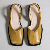 Elegante Damen Ballerinas Mit Square Toe – Olivgrün