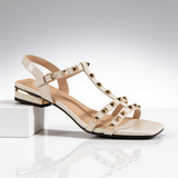 Elegante Riemchensandalen Damen mit Absatz – Creme