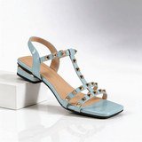 Elegante Riemchensandalen Damen mit Absatz – Hellblau