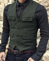 Elegante Weste Herren – Armeegrün