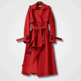 Eleganter Damen-Trenchcoat mit Gürtel – Rot
