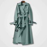 Eleganter Damen-Trenchcoat mit Gürtel – Grün