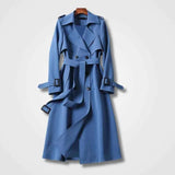 Eleganter Damen-Trenchcoat mit Gürtel – Hellblau