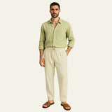 Elegantes Herren Hemd-Hosen Set – Minzgrün