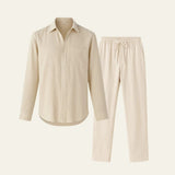 Elegantes Herren Hemd-Hosen Set – Beige