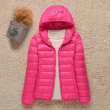 Elfriede | Damen Wasserdichte Stepp Regenjacke mit Kapuze – Fuchsia