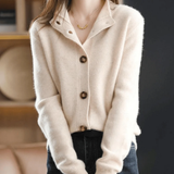 Elisa | Damen Strickjacke Locker mit Knöpfen – Beige