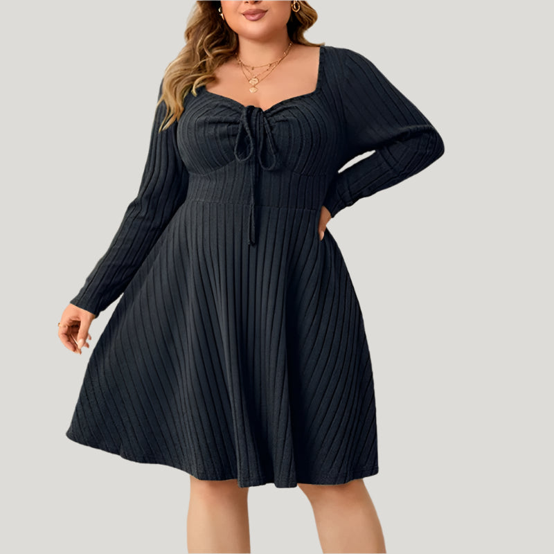 Thaliora® | Feminines Strickkleid mit Bindung