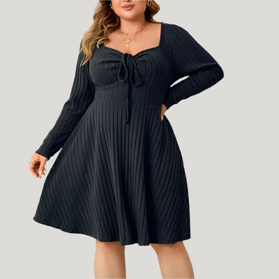 Thaliora® | Feminines Strickkleid mit Bindung