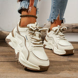 Helga | Stylische Damen-Sneaker mit Plateausohle – Beige