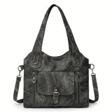 Franka – Vintage Schulter Handtasche – Schwarz