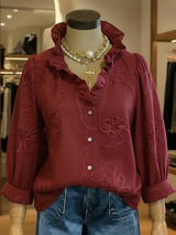 Jana | Damenbluse Freizeit komfortabel elegant – Rot