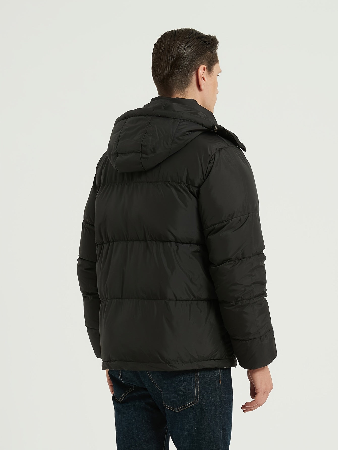 Stilvolle Kapuzen-Polyester-Daunen-Alternative Winterjacke für Herren | Ideal für den Winter
