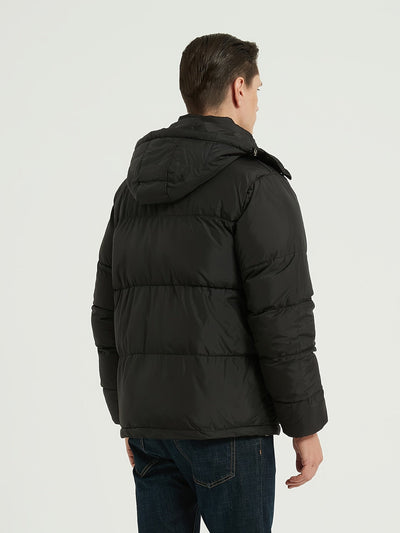 Stilvolle Kapuzen-Polyester-Daunen-Alternative Winterjacke für Herren | Ideal für den Winter