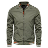 Sebastian | Lässige Herren-Bomberjacke Mit Kontrast-Rippdetails – Grün
