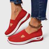 Regine | Damen Slip-On Atmungsaktive Mesh-Walking-Sneaker – Rot