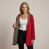 Mara | Trendige Damen Kapuzenjacke mit Komfort – Rot