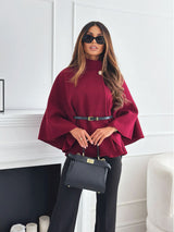 Lena | Elegante Schmetterlingsjacke mit Gürtel – Weinrot