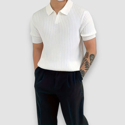 Vallo | Ribbed Short Sleeve Polo Shirt