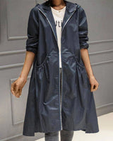 Isabella | Elegante Und Wasserdichte Jacke in A-Linie – Marineblau