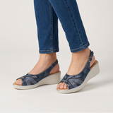 Bianka | Stilvolle Damen-Sandalen mit Slingback-Riemen – Blau
