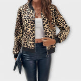 Clara | Stylische Damenjacke im Leo-Design – Braun