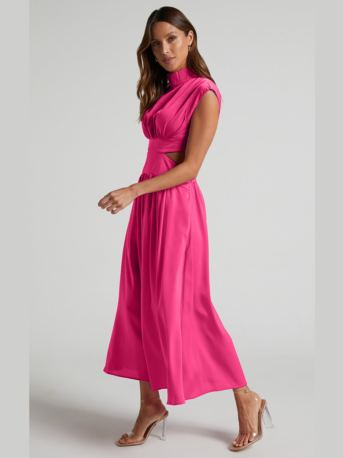 Gersinde - Elegantes Ärmelloses Kleid mit Cutout und Stehkragen für Damen