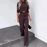 Emma | Elegantes und modisches Zweiteiliges Herbst-Set – Kastanienbraun