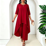 Laurivelle - Soft-Touch Plus-Size-Maxikleid – Rot