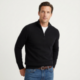 Fabian | Herren Quarter-Zip Pullover Stehkragen – Schwarz