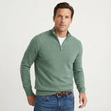 Fabian | Herren Quarter-Zip Pullover Stehkragen – Grün