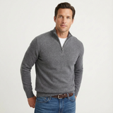 Fabian | Herren Quarter-Zip Pullover Stehkragen – Grau