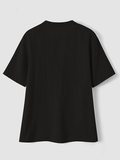 Sharron – Elegante Blusa V-Ausschnitt Mit Knopf