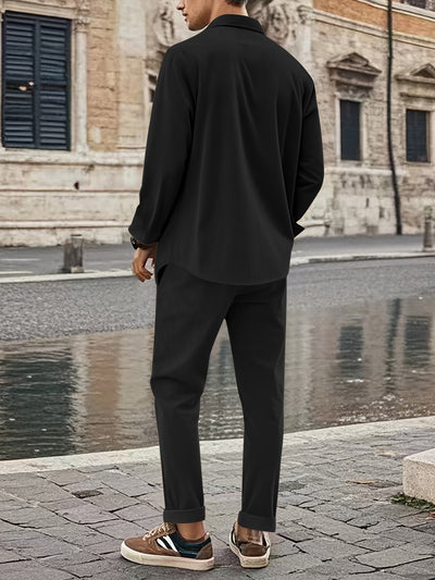 Lässiger Sportlicher Reißverschluss Trainingsanzug mit Jacke und Hose für Herren | Perfekt für Outdoor-Aktivitäten