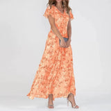 Renate | Damen Sommerkleid im Glamourösen Stil – Orange